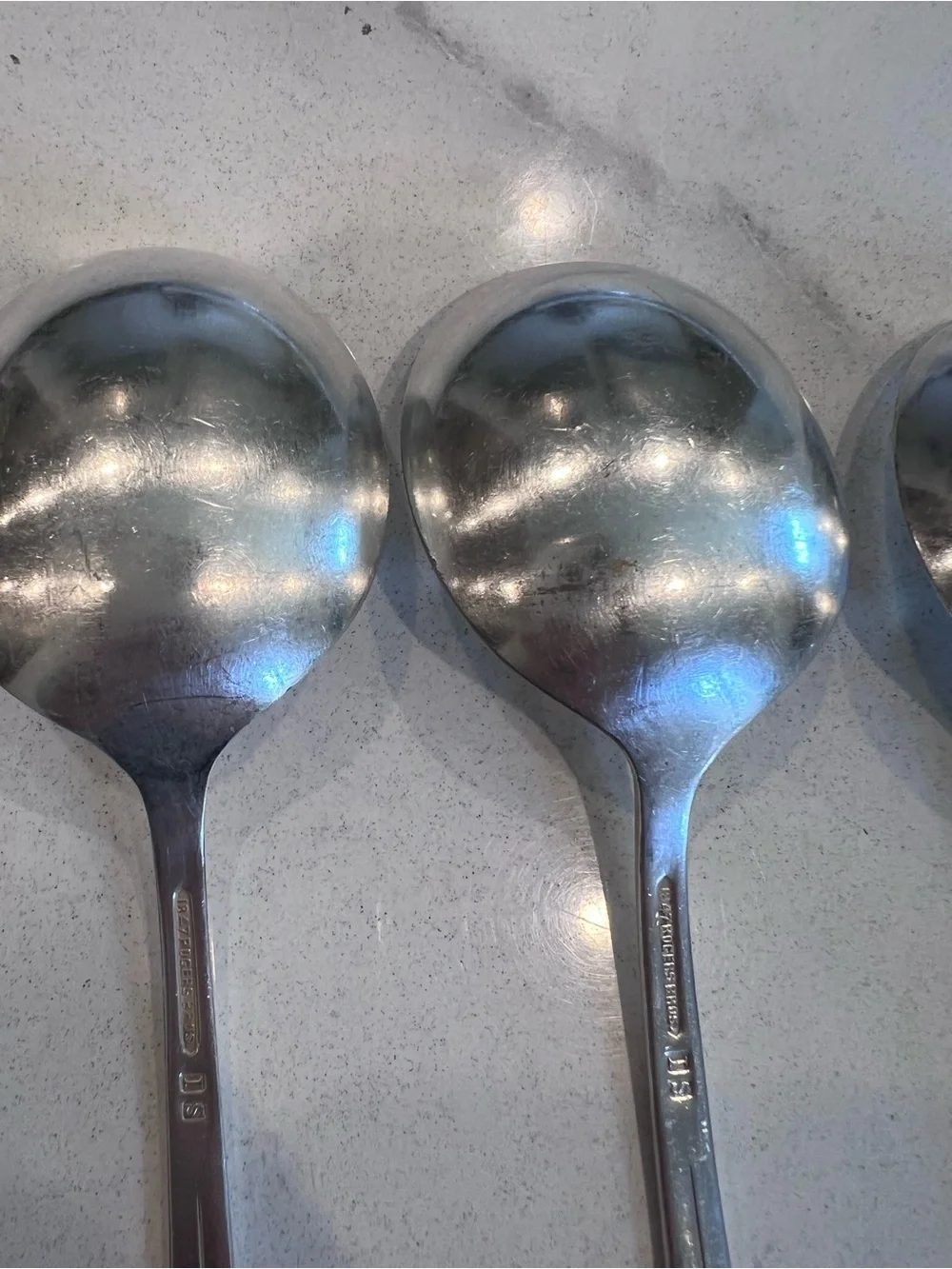 1847 Rogers Bros Silverware Lot of 3 Sylvia Pattern Soup Spoons 7